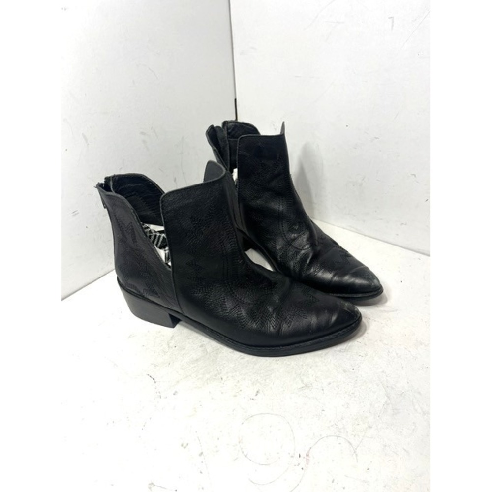 Myra Bag Women's Back Zip Heeled Western Black Ankle Booties Boots Sz 9